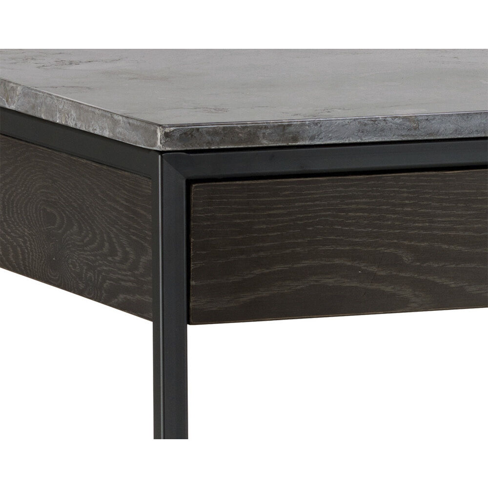 Stamos 55 X 23.5 inch Black / Grey Marble / Charcoal Grey Desk